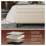 Retails for $300! Veanerwood Storage Bench, 51-Inch Storage Ottoman Bench, 30 Gallons, Large Storage Ottoman, Modern Faux Leather Ottoman with Storage for Living Room, Bedroom, Entryway, Hallway, Offi