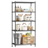59.4" H x 21.5" W x13.6 D 5-Tier Storage Shelves 1010LBS Wire Shelving Adjustable Metal Shelving Unit Pantry Shelves Sturdy Steel Commercial Shelf for Kitchen Pantry Closet Laundry School