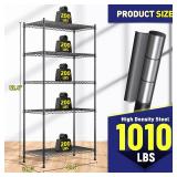 59.4" H x 21.5" W x13.6 D 5-Tier Storage Shelves 1010LBS Wire Shelving Adjustable Metal Shelving Unit Pantry Shelves Sturdy Steel Commercial Shelf for Kitchen Pantry Closet Laundry School