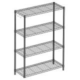 4-Shelf Adjustable Metal Shelf Wire Shelving Unit Storage Rack Display Shelf for Office,Kitchen,Bedroom,Bathroom,Laundry,Pantry Basement,Garage(Black,36" L x 14" W x 54" H)