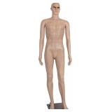 Male Mannequin Full Body Sewing Dress Form Model Mannequins Torso 73 Inches Adjustable Manikin Body Clothing Realistic Men Mannequin Display Head Arm Rotation Metal Base