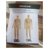 Male Mannequin Full Body Sewing Dress Form Model Mannequins Torso 73 Inches Adjustable Manikin Body Clothing Realistic Men Mannequin Display Head Arm Rotation Metal Base