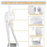 Female Mannequin Dress Form Faceless 70 Inches Adjustable Mannequins Dress Model Full Body Plastic Detachable Mannequins Stand Display Mannequin Head Metal Base (White)