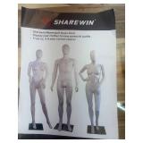 Female Mannequin Dress Form Faceless 70 Inches Adjustable Mannequins Dress Model Full Body Plastic Detachable Mannequins Stand Display Mannequin Head Metal Base (White)