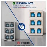 FLEXIMOUNTS 110 QT Stackable Storage Bins With Lids, Collapsible Plastic Storage Bins With Doors and Built-in Wheels For Home Dorm Closet Organizers and Storage, 3 Pack Cubes, Milky White