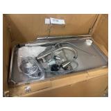 Retails for $208! 35.8 Inch Stainless Steel Kitchen Sink, 201 Stainless Steel Freestanding Sink with Pull Down Tap, Undermount Single Basin & Adjustable Feet for Home/Commercial Use (Silver)