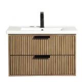 Retails for $560! Floating Bath Vanity in Weathered Fir (Top & Basin NOT Included)