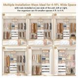 Retails for $170! Aheaplus Closet System, 4-9Ft Closet Organizer with 4 Wooden Drawers, Wood Closet Organizer System with Tower, Walk-in Closet Organizer Wardrobe Clothes Rack with 4 Hanging Rods, Gar