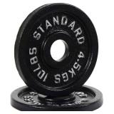 2" Olympic Grip Plates with 3-Handle Design | 2.5-45LB Rubber Encased Iron Weight Set & Pairs | Low-Noise, Floor Safe for Home Gym, Deadlift & Dumbbell