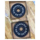 2" Olympic Grip Plates with 3-Handle Design | 2.5-45LB Rubber Encased Iron Weight Set & Pairs | Low-Noise, Floor Safe for Home Gym, Deadlift & Dumbbell
