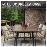 US Weight 40 Pound Umbrella Base - Weighted Umbrella base For Use With Patio Table Heavy Duty Base- 4 Stem Accommodates 1 -1.5 Pole Sizes - Bronze