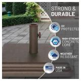 US Weight 40 Pound Umbrella Base - Weighted Umbrella base For Use With Patio Table Heavy Duty Base- 4 Stem Accommodates 1 -1.5 Pole Sizes - Bronze