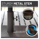 US Weight 40 Pound Umbrella Base - Weighted Umbrella base For Use With Patio Table Heavy Duty Base- 4 Stem Accommodates 1 -1.5 Pole Sizes - Bronze
