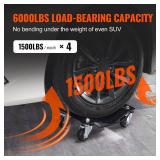 Retails for $107! VEVOR Car Wheel Dolly, 6000 lbs/2722 kg Car Moving Cart with Brakes, Set of 4 Piece, Heavy-Duty Vehicle Dolly, Moving Cars, Trucks, Trailers, Motorcycles, and Boats