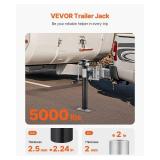 VEVOR 5000 lbs Dynamic Load Capacity, Heavy Duty Swivel Bolt-on Trailer Jack, 14.3" Lift Trailer Jack Stand with Handle for RV, Horse, Utility, and Yacht Trailers