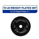 BalanceFrom Olympic Bumper Plate Weight Plate with Steel Hub, Black, 10 lbs Single