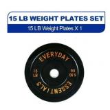 BalanceFrom Olympic Bumper Plate Weight Plate with Steel Hub, Black, 15 lbs Single