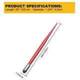 49" Hay Bale Spear, Heavy Duty Hay Spear Quick Attach Square Hay Bale Spears, 4500lbs Capacity Hay Bale Spike with Hex Nut, for Buckets Tractors Loaders