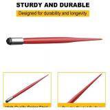 49" Hay Bale Spear, Heavy Duty Hay Spear Quick Attach Square Hay Bale Spears, 4500lbs Capacity Hay Bale Spike with Hex Nut, for Buckets Tractors Loaders