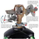 Biswing Impact Sprinkler Head on Tripod Base, Heavy Duty Lawn Sprinklers, 360 Degree Large Area Irrigation, Metal Sprinkler Nozzle & Solid Alloy Metal Extension Legs Flip Locks, 1 Pack