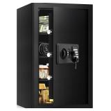 Retails for $127! 5.3 Cuft Large Home Safes Water and Fireproof, Fire proof Safes for Home Use, Anti-Theft Security Safe Box With Digital Keypad & 3 Removable Shelves and Led Light, Money Safes for Do
