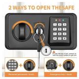 Retails for $127! 5.3 Cuft Large Home Safes Water and Fireproof, Fire proof Safes for Home Use, Anti-Theft Security Safe Box With Digital Keypad & 3 Removable Shelves and Led Light, Money Safes for Do