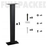 Heavy Duty Mailbox Post, 43" Surface Mounting Post for Use with Mailbox (Black)