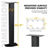 Heavy Duty Mailbox Post, 43" Surface Mounting Post for Use with Mailbox (Black)