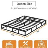 Queen Box Spring Bed Base 9 Inch, 3000lbs Heavy Duty Metal Mattress Foundation with Fabric Cover, Tool-Free Easy Assembly, Noise Free