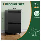 Retails for $105! Letaya Mobile File Cabinet with Lock,2 Drawer Under Desk Metal Rolling Filing Cabinets for Home Office Organizer Letters/Legal/A4(Fully Assembled-Black)