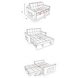 Retails for $400! Stylish Blue Pull Out Sofa Bed with Woven Polyester Fabric Solid Wood e DQ191