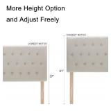 Retails for $172! Kingfun Headboards for King Size Bed in Modern Button Design, Premium Linen Fabric Upholstered Tufted Bed Headboard, Adjustable Solid Wood Head Board, Beige