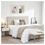 Retails for $172! Kingfun Headboards for King Size Bed in Modern Button Design, Premium Linen Fabric Upholstered Tufted Bed Headboard, Adjustable Solid Wood Head Board, Beige