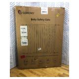 COMOMY 91.5cm Extra Tall Baby Gate for Stairs Doorways, Fits Openings 75-110cm Wide, Auto Close Sturdy Safety Dog Gate for House, Pressure Fit Easy Walk Through Pet Gate with Door, Black