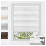 LazBlinds No Tools No Drill Cordless Cellular Shades, Blackout Light Blocking Honeycomb Shades for Home, Thermal Insulation Blinds for Windows, 31" W x 64" H, White