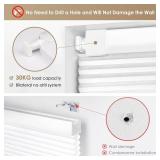 LazBlinds No Tools No Drill Cordless Cellular Shades, Blackout Light Blocking Honeycomb Shades for Home, Thermal Insulation Blinds for Windows, 31" W x 64" H, White