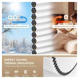 LazBlinds No Tools No Drill Cordless Cellular Shades, Blackout Light Blocking Honeycomb Shades for Home, Thermal Insulation Blinds for Windows, 31" W x 64" H, White