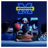 University Basketball Team Neon Sign, Light Up Dimmable College Michigan Basketball Team Logo Led Neon Sign Light Hanging for Wall Decor, Bedroom, Dormitory, Man Cave, Birthday Christmas Gift (Univers
