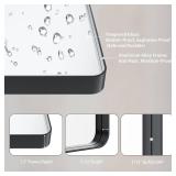 LOAAO 24X32 Inch Black Metal Framed Bathroom Mirror for Wall, Matte Black Bathroom Vanity Mirror Farmhouse, Large Rounded Rectangle Mirror, Anti-Rust, Hangs Horizontally or Vertically