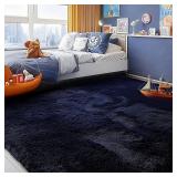 PAGISOFE Dark Navy Blue Rugs for Living Room 5x8 Ft, Plush Area Rugs for Bedroom, Non-Shedding, Indoor Furry Floor Rugs for Nursery Playroom, Shag Carpet for Kids Room Decor Aesthetic, Dark Blue