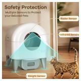 Retails for $200! Self Cleaning Cat Litter Box Automatic Litter Box Large Capacity for Multiple Cats, App Control with Safety Sensors, 2 Rolls Garbage Bags,Removable Washable Liner,Grey