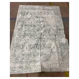 6x9 Washable Area Rug for Living Room, Vintage Large Boho Rugs for Office, Dining Room, Kids Room, Farmhouse, Durable Low Pile Non Slip Carpet for High Traffic Areas, Sage Green