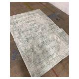 6x9 Washable Area Rug for Living Room, Vintage Large Boho Rugs for Office, Dining Room, Kids Room, Farmhouse, Durable Low Pile Non Slip Carpet for High Traffic Areas, Sage Green