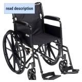 Retails for $131! Drive Medical Silver Sport 1 Wheelchair with Full Arms and Swing Away Removable Footrest
