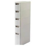 Retails for $125! Simple Deluxe Plastic Storage Bins with Lids, 200 Qt (50 Gal) Storage Cabinet, 5 Pack Stackable Beige Closet Organizer, 20.5 x 11.4 x 52.4Inch Foldable Plastic Storage Container with