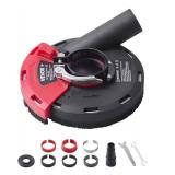 VEVOR Grinding Dust Shroud for Angle Grinder, Universal 4-5 in, Surface Grinder Dust Shroud with 6 Clamping Washers, Connect to Vacuum Cleaner, Suitable for Grinding Wood Concrete Wall Stone