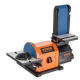 VEVOR Professional Belt Sander, 6\" Disc Sander and 4 x 36 in. Belt Sander with 5A Induction Motor Cast Aluminum Worktable for Woodworking, Metalworking - Retail: $202