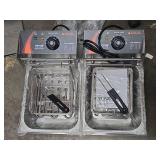 VEVOR Commercial Electric Deep Fryer 18.2 qt. Electric Countertop Fryer 3000 Watt Stainless Steel Dual Deep Fryer, Silver - Retail: $85