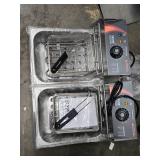 VEVOR Commercial Electric Deep Fryer 18.2 qt. Electric Countertop Fryer 3000 Watt Stainless Steel Dual Deep Fryer, Silver - Retail: $85