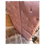 71 Inches Velvet Futon Sofa Bed with 2 Pillows,Modern Convertible Futon Couch with 3 Adjustable Backrest Angles and Gold Metal Feet,Suitable for Apartment,Living Room,Small Space,Pink - Retail: $161